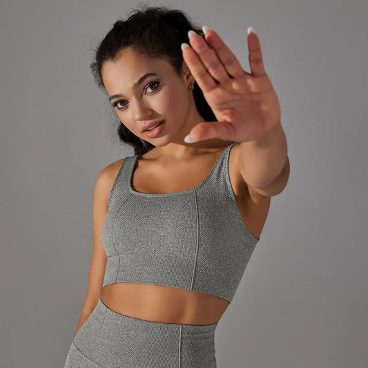 New Sports Underwear Womens Longline Padded Crop Tank Yoga Bras Workout Fitness Top Medium Support Wirefree Gym Tank Top Bras - FigureVerse