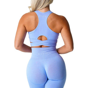 Sculpt Seamless Yoga Bra Top - Breathable Crisscross Design