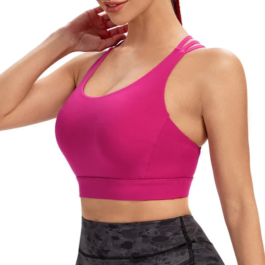 YISHILIYA Women's Breathable Quick-Dry Yoga Bra with Adjustable Straps - FigureVerse