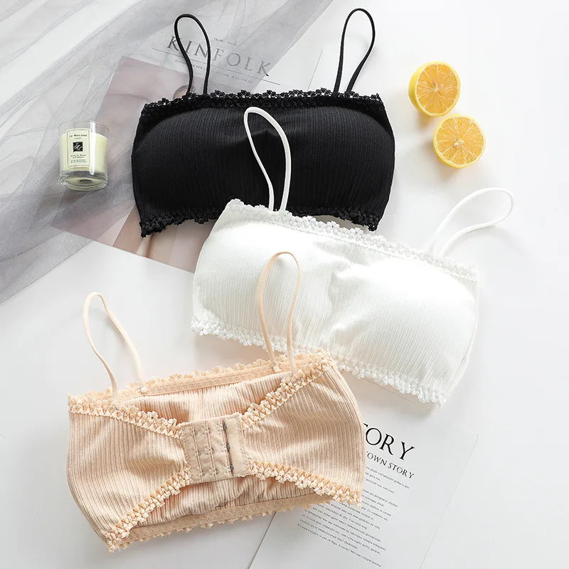 2019 New Teen Girls Bra Lace Young Girls Underwear Comfortable Puberty Teenage Training Bras Padded Teens Bras Lingerie - 14 - FigureVerse