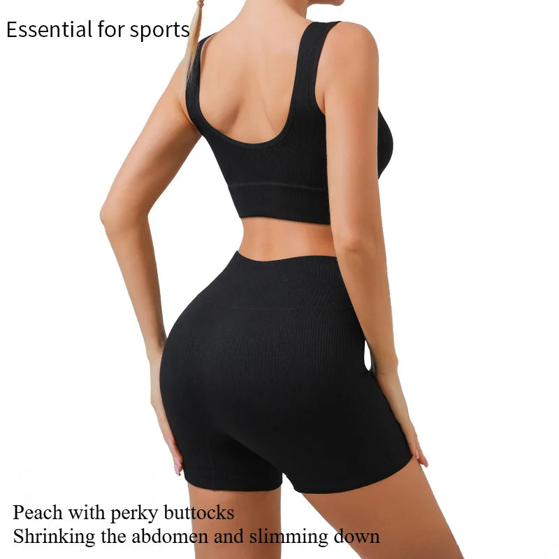 Breathable Seamless Yoga Set: Quick-Dry 2-Piece Workout Outfit - FigureVerse