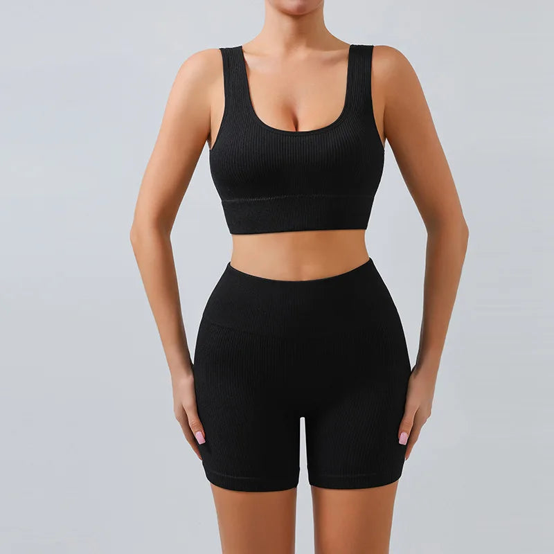 Breathable Seamless Yoga Set: Quick-Dry 2-Piece Workout Outfit - FigureVerse