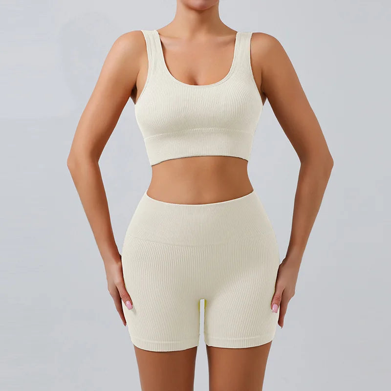 Breathable Seamless Yoga Set: Quick-Dry 2-Piece Workout Outfit - FigureVerse