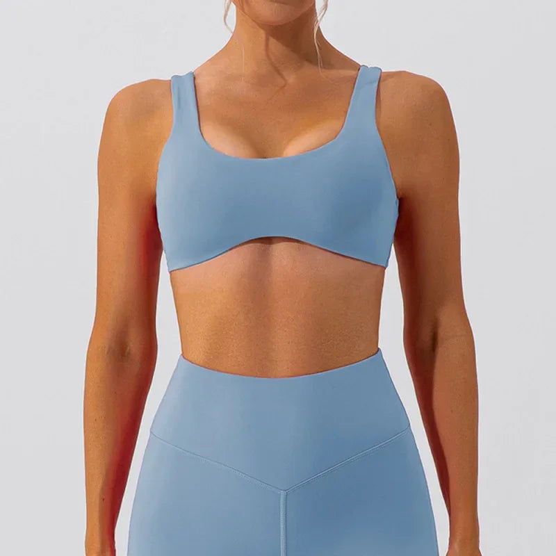FUBEIKE Gym Top Yoga Clothes Tight Rose Red Sports Underwear Women's Training Running Quick-Drying Workout Yoga Seamless Bra - FigureVerse