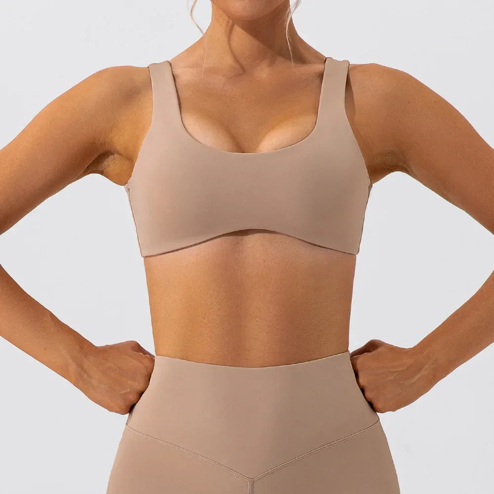 FUBEIKE Gym Top Yoga Clothes Tight Rose Red Sports Underwear Women's Training Running Quick-Drying Workout Yoga Seamless Bra - FigureVerse