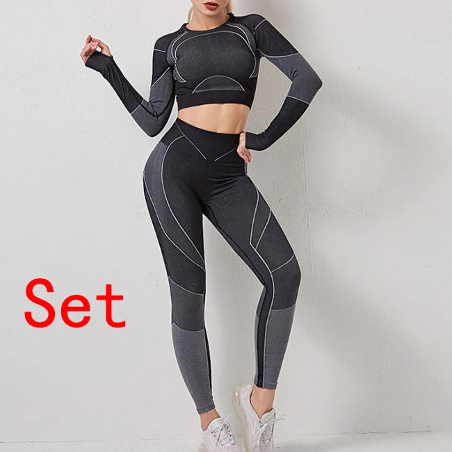 Opdamyi Women's Quick-Dry Geometric Yoga Set - FigureVerse
