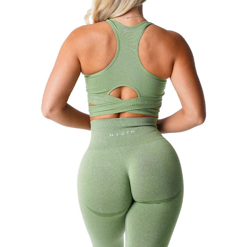 Sculpt Seamless Yoga Bra Top - Breathable Crisscross Design - FigureVerse