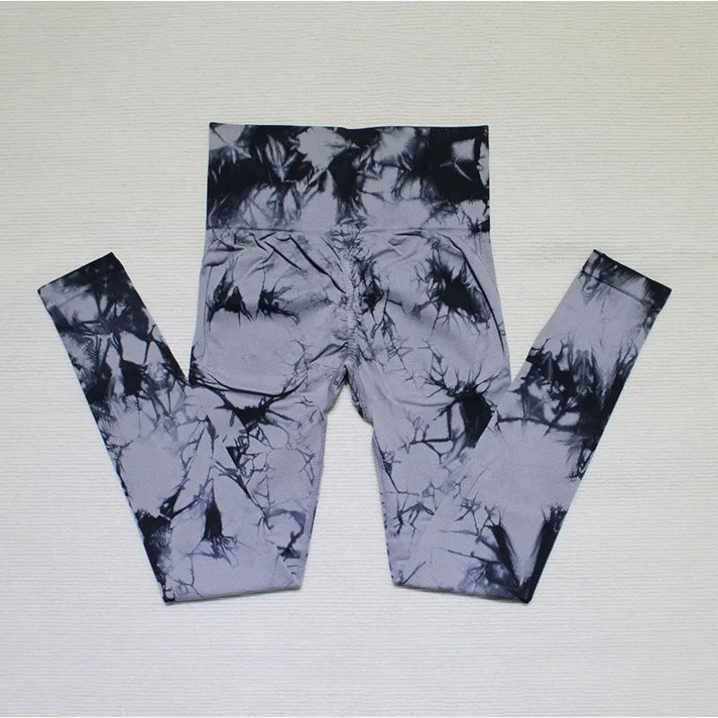 Seamless Tie-Dye High Waist Yoga Leggings for Women - FigureVerse