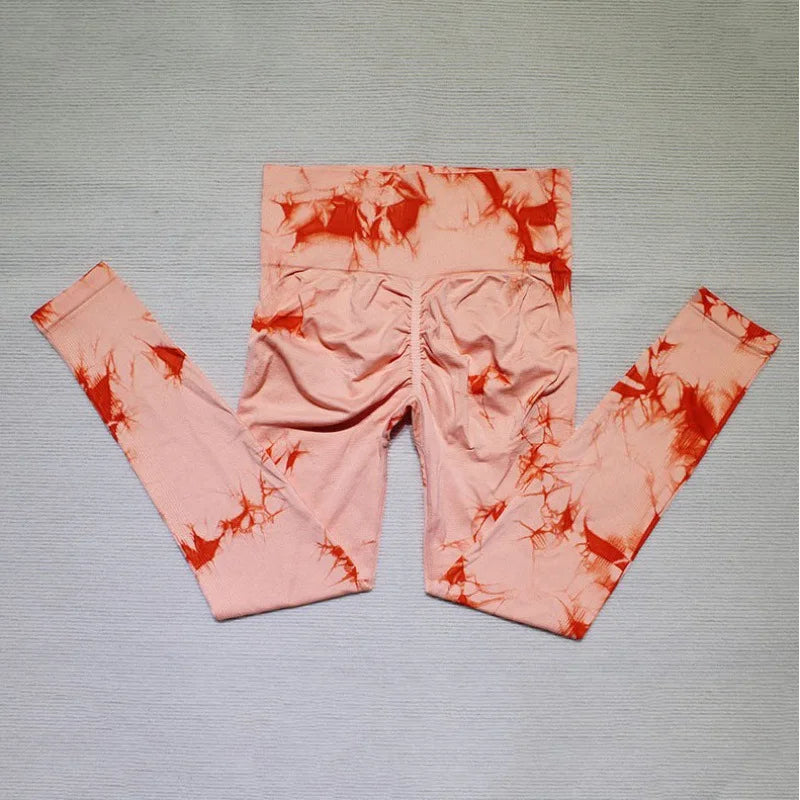 Seamless Tie-Dye High Waist Yoga Leggings for Women - FigureVerse