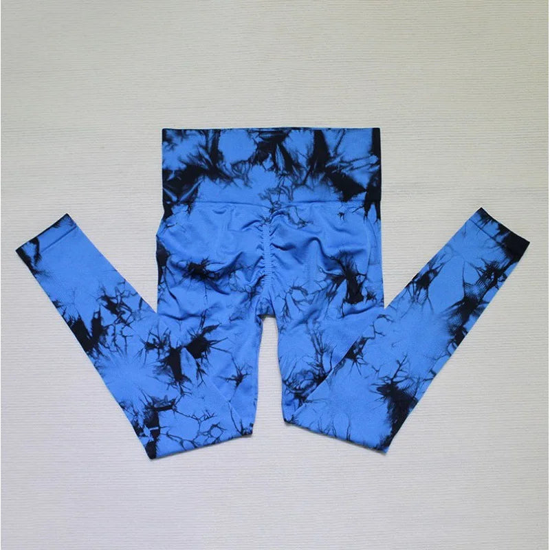 Seamless Tie-Dye High Waist Yoga Leggings for Women - FigureVerse