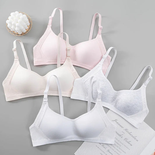 Selfless Mother Girls' Plaid Cotton-Acrylic Training Bra - FigureVerse