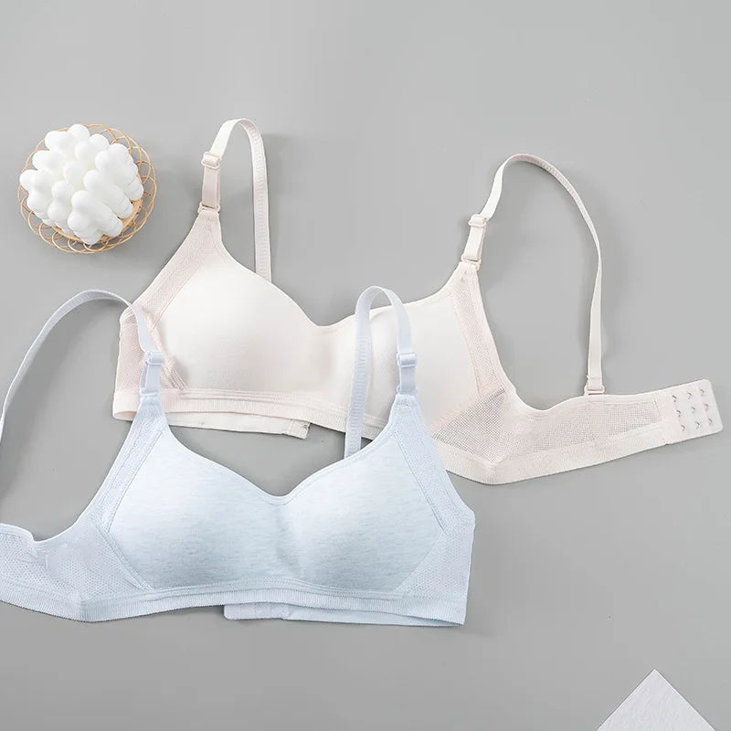 Selfless Mother Girls' Plaid Cotton-Acrylic Training Bra - FigureVerse