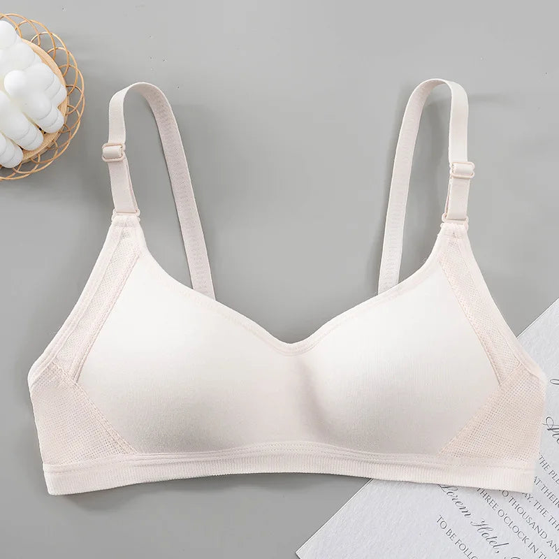 Selfless Mother Girls' Plaid Cotton-Acrylic Training Bra - FigureVerse