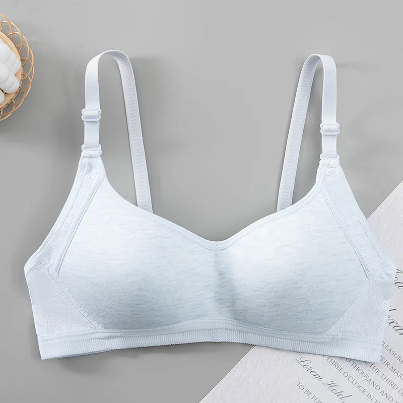 Selfless Mother Girls' Plaid Cotton-Acrylic Training Bra - FigureVerse