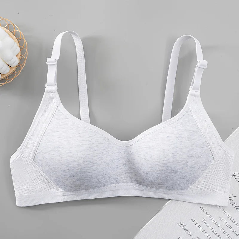 Selfless Mother Girls' Plaid Cotton-Acrylic Training Bra - FigureVerse