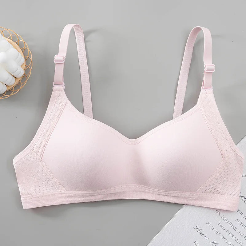 Selfless Mother Girls' Plaid Cotton-Acrylic Training Bra - FigureVerse