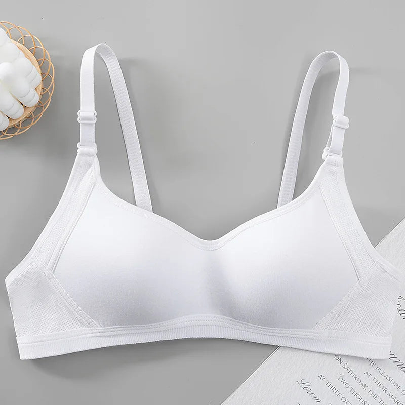 Selfless Mother Girls' Plaid Cotton-Acrylic Training Bra - FigureVerse
