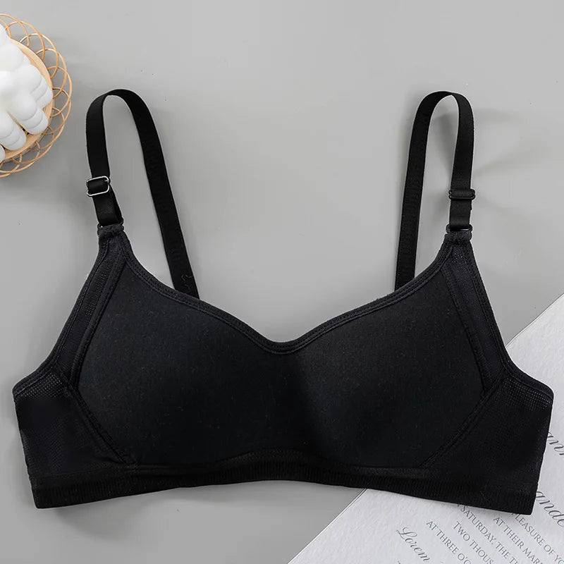 Selfless Mother Girls' Plaid Cotton-Acrylic Training Bra - FigureVerse
