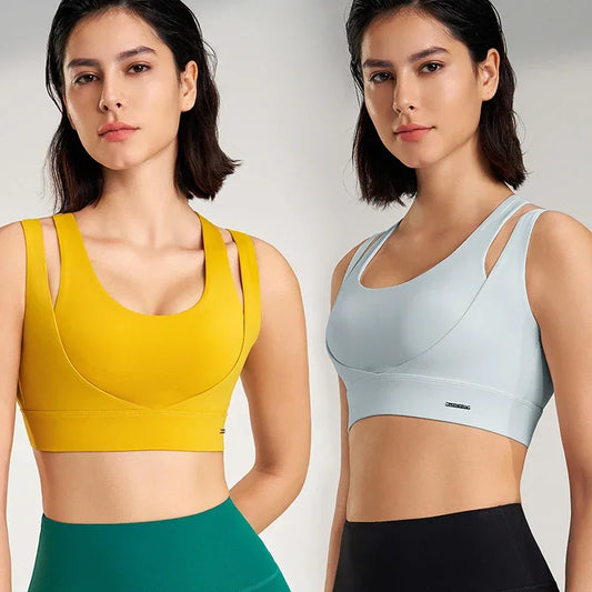 Sports Tops Women's Gym Sexy Underwear Sports Bra Tank Top Gathering Shockproof Women's Sports Underwear High Elasticity - FigureVerse