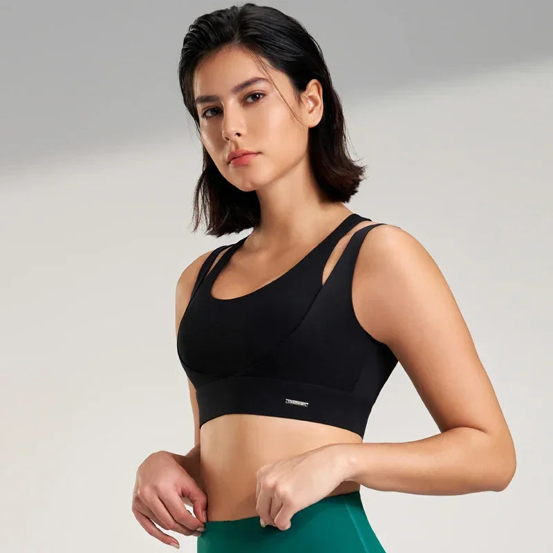 Sports Tops Women's Gym Sexy Underwear Sports Bra Tank Top Gathering Shockproof Women's Sports Underwear High Elasticity - FigureVerse