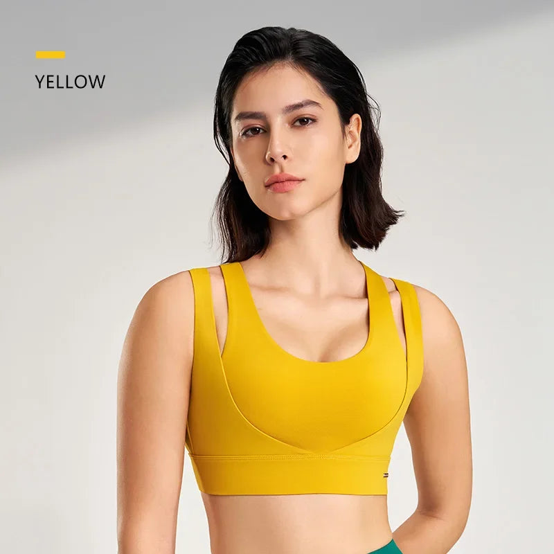 Sports Tops Women's Gym Sexy Underwear Sports Bra Tank Top Gathering Shockproof Women's Sports Underwear High Elasticity - FigureVerse
