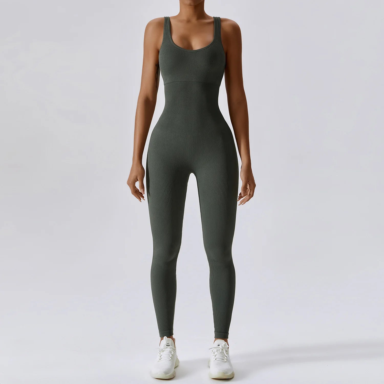 Spring Seamless One-Piece Yoga Suit Dance Belly Tightening Fitness Workout Set Stretch Bodysuit Gym Clothes Push Up Sportswear - FigureVerse