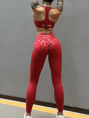 Turtleslow Breathable Leopard Yoga Set - Quick Dry & Seamless