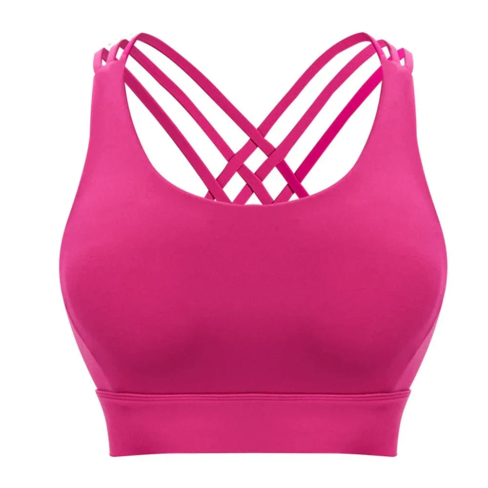 YISHILIYA Women's Breathable Quick-Dry Yoga Bra with Adjustable Straps - FigureVerse